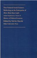 Front cover of Non-Natural Social Science by Neil De Marchi