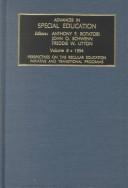 Cover of Advances in special education by Anthony F. Rotatori