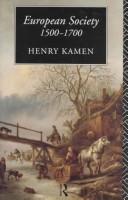 Front cover of European society 1500-1700 by Henry Kamen