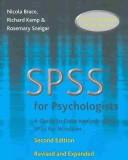 Front cover of SPSS for psychologists by Nicola Brace