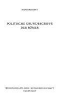 Front cover of Politische Grundbegriffe der Römer by Hans Drexler