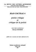 Front cover of Poésie critique et critique de la poésie by Jean Cocteau