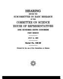 Cover of H.R. 2086, the Networking and Information Technology Research and Development Act by United States. Congress. House. Committee on Science. Subcommittee on Basic Research