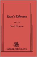 Cover of Rose's dilemma by Neil Simon