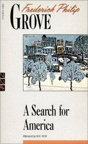 Cover of A search for America by Frederick Philip Grove