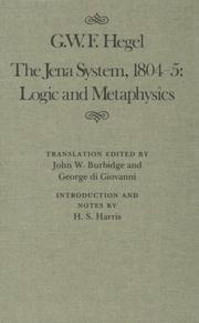 Front cover of The Jena System, 1804-5 by Georg Wilhelm Friedrich Hegel