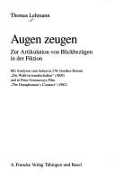 Cover of Augen zeugen by Lehmann, Thomas.