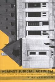 Front cover of Against Judicial Activism by Rory Leishman