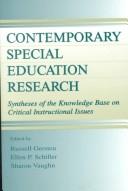 Cover of Contemporary special education research by Russell Monroe Gersten