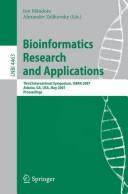 Front cover of Bioinformatics research and applications by ISBRA 2007 (2007 Atlanta, Ga.)