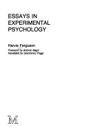 Front cover of Essays in experimental psychology by Harvie Ferguson