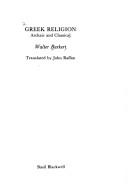 Front cover of Griechische Religion der archaischen und klassischen Epoche by Walter Burkert