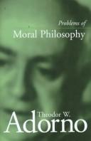 Cover of Problems of moral philosophy by Theodor W. Adorno