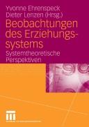 Cover of Beobachtungen des Erziehungssystems by Dieter Lenzen