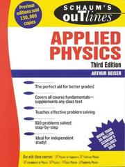 Front cover of Schaum's outline of theory and problems of applied physics by Arthur Beiser