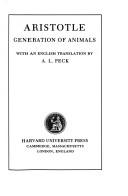 Front cover of On the generation of animals by Aristotle