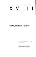 Cover of Le XVIIIe, un siècle de décadence? by Valérie Van Crugten-André