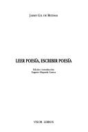 Cover of Leer poesía, escribir poesía by Jaime Gil de Biedma