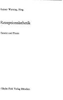 Cover of Rezeptionsästhetik by Rainer Warning