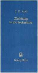 Front cover of Einleitung in die Seelenlehre by Jacob Friedrich von Abel