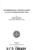 Front cover of Anthropology and education by Jacquetta H. Burnett