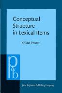 Cover of Conceptual structure in lexical items by Kristel Proost