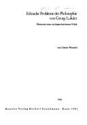 Cover of Ethische Probleme der Philosophie von Georg Lukács by Günter Witschel