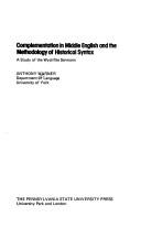 Front cover of Complementation in Middle English and the methodology of historical syntax by Anthony Warner