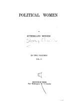 Front cover of Political women by Elizabeth Stone
