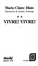Cover of Manuscripts de Pauline Archange by Marie-Claire Blais