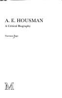 Cover of A.E.Housman by Norman Page