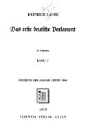 Cover of Das erste deutsche Parlament by Heinrich Laube