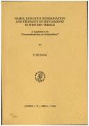 Front cover of Names, religious denomination and ethnicity of settlements in western Thrace by Jong, F. de.