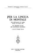 Cover of Per la lingua di Montale by Giuseppe Savoca