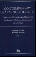 Cover of Contemporary learning theories by Stephen B. Klein