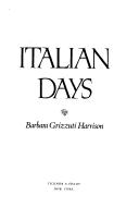 Front cover of Italian days by Barbara Grizzuti Harrison