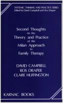 Front cover of Second thoughts on the theory and practice of the Milan approach to family therapy by Campbell, David