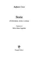 Cover of Storie di letteratura, storia, scienza by Raffaele Crovi
