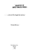 Front cover of Y no se lo tragó la tierra by Tomás Rivera