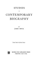 Cover of Studies in contemporary biography by James Bryce