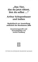 Front cover of "Das Tier, das du jetzt tötest, bist du selbst -- " by Jochen Stollberg