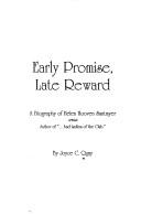 Front cover of Early promise, late reward by Joyce Crosby Quay