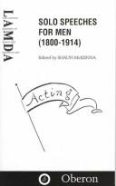 Front cover of Solo Speeches for Men (1800-1914) by Shaun McKenna