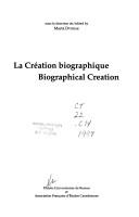 Cover of La création biographique by Unknown
