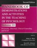 Front cover of Handbook of demonstrations and activities in the teaching of psychology by Mark E. Ware