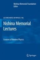 Front cover of Nishina Memorial Lectures by Nishina Memorial Foundation