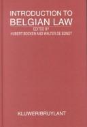Cover of Introduction to Belgian law by Hubert Bocken