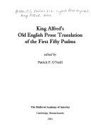 Front cover of King Alfred's Old English Medieval Academy Prose Translation by Patrick O'Neill