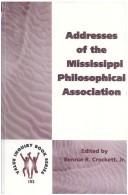 Front cover of Addresses of the Mississippi Philosophical Association by Bennie R. Crockett
