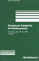 Front cover of European Congress of Mathematics by European Congress of Mathematics (3rd 2000 Barcelona, Spain)